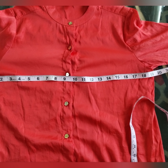 Michael Kors Tangerine Button Down Blouse - Picture 7 of 8